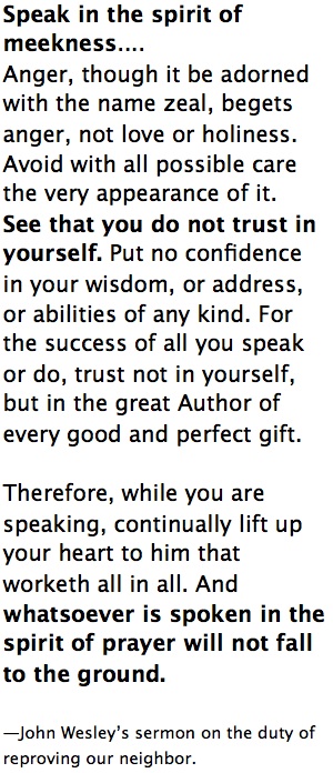 Speak in spirit of humility